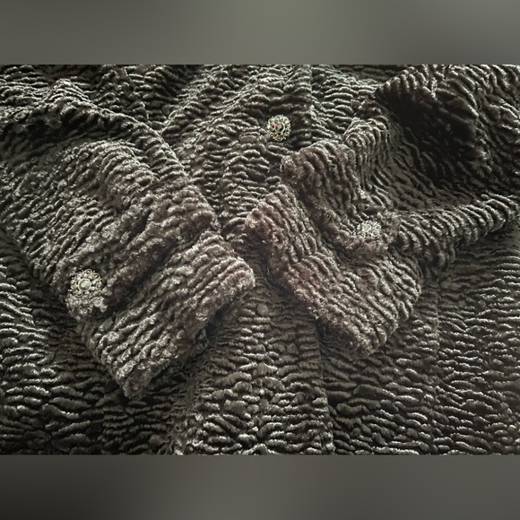 Simon Chang Textured Faux Lambs Fur Coat Size 13/14 - Picture 6 of 15
